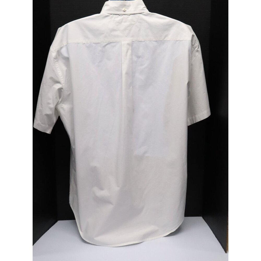 Vtg 2002 Tommy Hilfiger Mens XL Short Sleeve Button Down Yellow/Navy/White Shirt - Picture 6 of 8